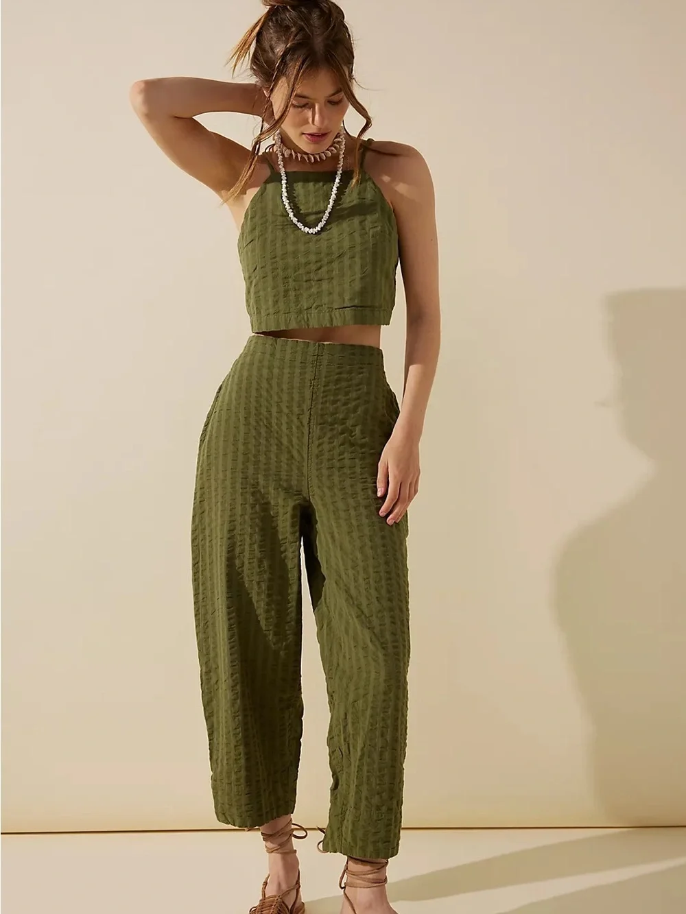 Free People Tulip Sets Olive Green Size M